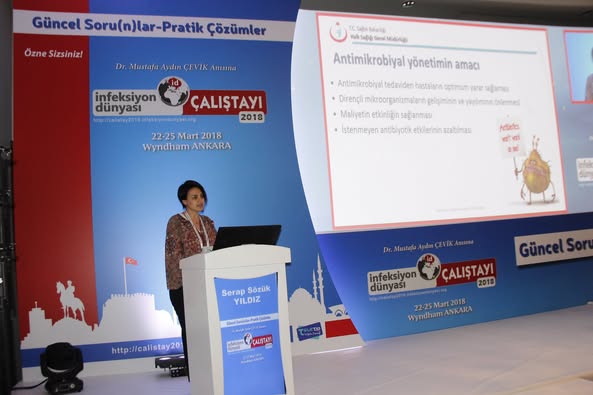 İnfeksiyon Dünyası Çalıştayı 2018’in, “AKILCI İLAÇ KULLANIMI: ANTİBİYOTİK YÖNETİMİ” oturumu Elektronik Oylama eşliğinde 113 katılımla gerçekleşti. 1. Gün, 22 Mart 2018. 