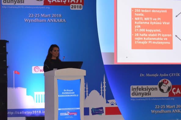 İnfeksiyon Dünyası Çalıştayı 2018’in, “PROTEAZ İNHİBİTÖRLERİNİN DÜNÜ, BUGÜNÜ, YARINI” oturumu 102 katılımla gerçekleşti. 3. Gün, 24 Mart 2018.