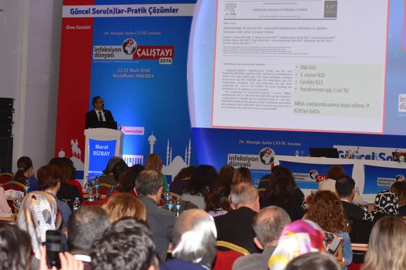 İnfeksiyon Dünyası Çalıştayı 2018’in, “KİKDE ÖNLENMESİNDE GÜNCEL YAKLAŞIMLAR VE TÜRKİYE ULUSAL KILAVUZU” oturumu 183 katılımla gerçekleşti. 2. Gün, 23 Mart 2018.