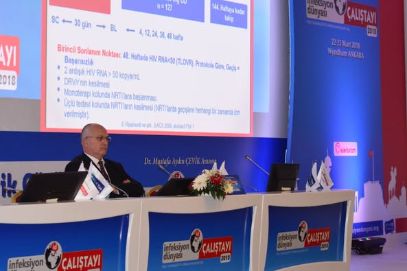 İnfeksiyon Dünyası Çalıştayı 2018’in, “PROTEAZ İNHİBİTÖRLERİNİN DÜNÜ, BUGÜNÜ, YARINI” oturumu 102 katılımla gerçekleşti. 3. Gün, 24 Mart 2018.
